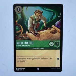 FOIL Milo Thatch Lorcana Into The Inklands Disney Trading Card Game Collectible